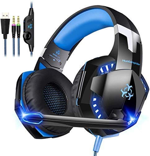 Cocoda Cascos Gaming, Auriculares Gaming para PC/computadora, Auriculares estéreo con micrófono, Luz LED, Aislamiento de Ruido y Banda para la Cabeza Ajustable(No Funciona para PS4 / Xbox One) Cocoda Cascos Gaming, Auriculares Gaming para PC/computadora, Auriculares estéreo con micrófono, Luz LED, Aislamiento de Ruido y Banda para la Cabeza Ajustable(No Funciona para PS4 / Xbox One)