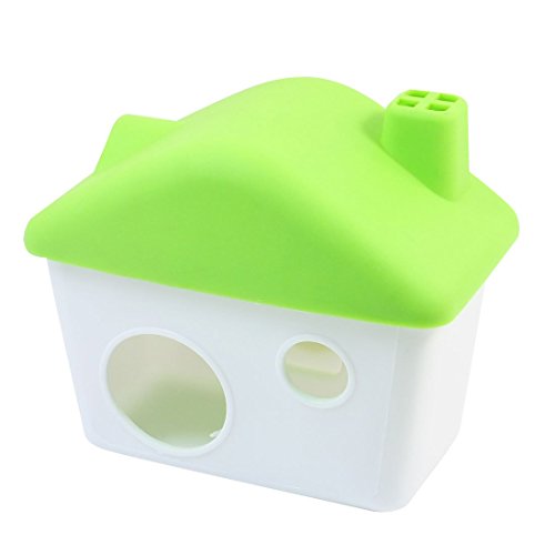 DealMux Desmontable plástico Ático Casa Verde Blanco 4cm Orificio de Entrada para Pet Hamster