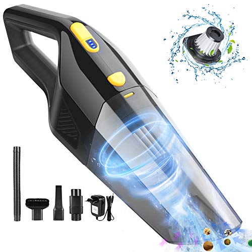 Duomishu Aspirador de Coche 3 en 1 Portatil, 120W/7000PA Potente Aspirador de Mano Inalámbrico en Seco y Humedo, 3 * 2200mAh Batería y Bajo Ruido con Filtro HEPA para el Hogar/Automóvil (Negro) Duomishu Aspirador de Coche 3 en 1 Portatil, 120W/7000PA Potente Aspirador de Mano Inalámbrico en Seco y Humedo, 3 * 2200mAh Batería y Bajo Ruido con Filtro HEPA para el Hogar/Automóvil (Negro)