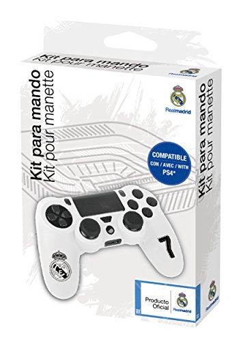 Funda protectora de silicona para mando PS4 - Carcasa blanda antideslizante con Thumb grips caps de precisión para joysticks – Accesorios videojuegos con licencia oficial Real Madrid Funda protectora de silicona para mando PS4 - Carcasa blanda antideslizante con Thumb grips caps de precisión para joysticks – Accesorios videojuegos con licencia oficial Real Madrid