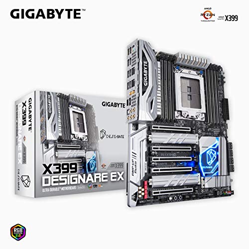 Gigabyte X399 DESIGNARE EX AMD X399 Socket TR4 ATX - Placa base (DDR4-SDRAM, DIMM, 2133,2400,2667 MHz, Cuadrángulo, 128 GB, AMD)