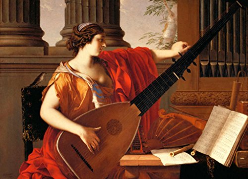 Kunst für Alle Impresión artística/Póster: Laurent de La Hyre The Muse Euterpe Allegory of Music 1648" - Impresión, Foto, póster artístico, 95x70 cm