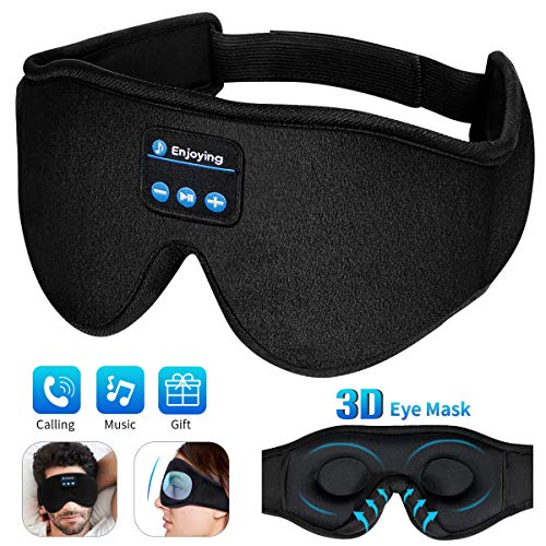 LC-dolida - Antifaz para dormir, Bluetooth, antifaz para dormir, inalámbrico, auriculares de viaje con altavoces estéreo HD ultrafinos