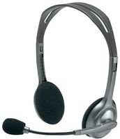 Logitech H110 Auriculares con Cable, Sonido Estéreo con Micrófono Giratorio, Dos Clavijas de Conexión Jack 3,5mm, PC/Mac/Portátil , Negro