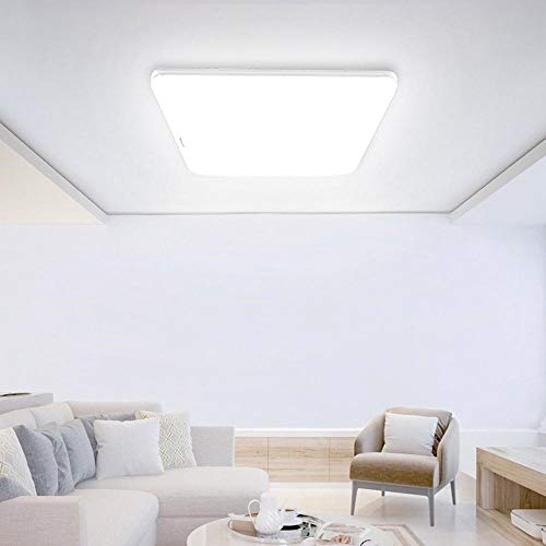Luz de techo LED Techo 80W LED de luz de WiFi Bluetooth aplicación de control for el hogar Sala de estar Dormitorio para comedor, cocina, pasillo, escaleras ( Color : White , Size : 100x68x9cm )
