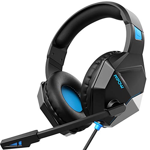 Mpow EG10 Auriculares Gaming（Nueva Versión）para PS4, PC, Xbox One, Cascos con Micrófono Cancelación de Ruido, Auriculares para Nintendo Switch Mac 3.5mm USB Jack Sonidos Envolventes