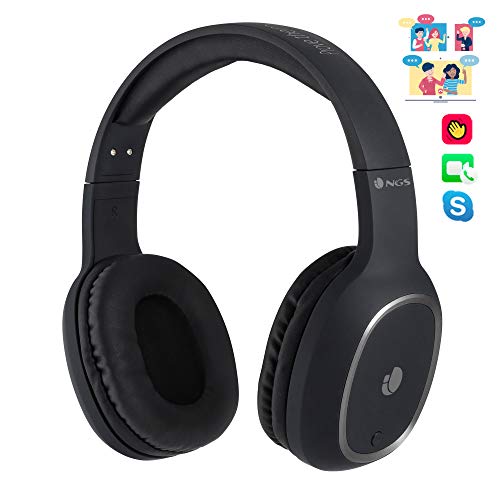 NGS Artica Pride- Auriculares de Diadema, estéreo, inalámbricos, Bluetooth, con micrófono, 7 Horas de autonomía, Manos Libres, Color Negro