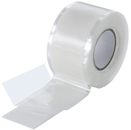 Poppstar - Cinta de silicona de autofusión, 1 x 3 m, ideal como cinta de reparación, cinta aislante y cinta de sellado (estanca, hermética), 25mm de ancho, color blanco