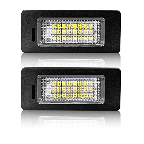 Safego Luz de matrícula LED para Coche Lámpara Número Placa Luces 2835 SMD 6000K Xenón Blanco para A-u-d-i Q5 A1 A4 A5 A6 A7 TT RS5 etc, 2 Piezas, 1 año de Garantía Safego Luz de matrícula LED para Coche Lámpara Número Placa Luces 2835 SMD 6000K Xenón Blanco para A-u-d-i Q5 A1 A4 A5 A6 A7 TT RS5 etc, 2 Piezas, 1 año de Garantía