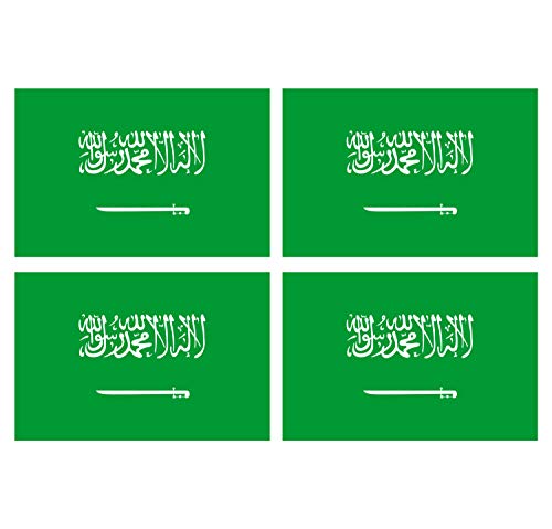 Supstick – Lote de 4 pegatinas de bandera de país de Arabia Saudita 12 x 8 cm