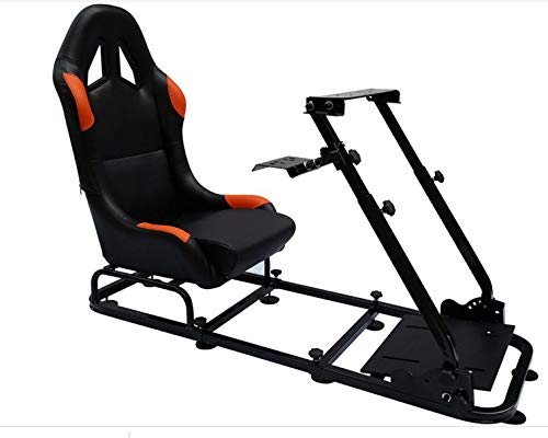 Suzuka Performance Game Seat para PC y consolas de videojuegos en Polipiel de color negro y naranja
