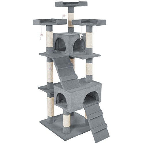 TecTake Rascador Árbol para Gatos Sisal (Gris | No. 400481) TecTake Rascador Árbol para Gatos Sisal (Gris | No. 400481)