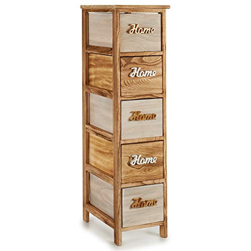 TU TENDENCIA ÚNICA Mueble Auxiliar de Madera con Cinco cajones. Modelo Home. Madera de Paulownia. Medidas: 26 x 32 x 98cm TU TENDENCIA ÚNICA Mueble Auxiliar de Madera con Cinco cajones. Modelo Home. Madera de Paulownia. Medidas: 26 x 32 x 98cm
