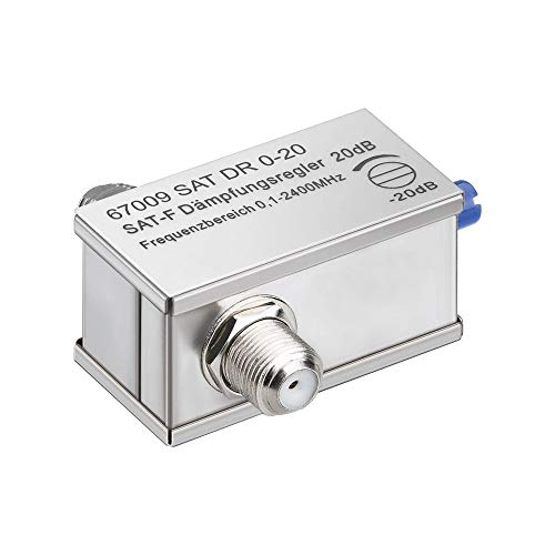 Wentronic - Atenuador (0-20 dB, conector F a conector F, 0,1-2400 MHz) (importado) Wentronic - Atenuador (0-20 dB, conector F a conector F, 0,1-2400 MHz) (importado)