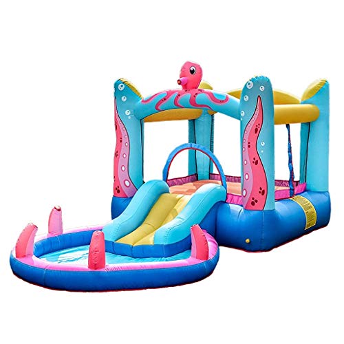 WYJW Castillos hinchables Castillos hinchables para niños Juguetes de tobogán para niños Interior y Exterior Zona de Juegos Infantil Trampolín/Cama Hinchable Moda Parque de Atracciones para niñ