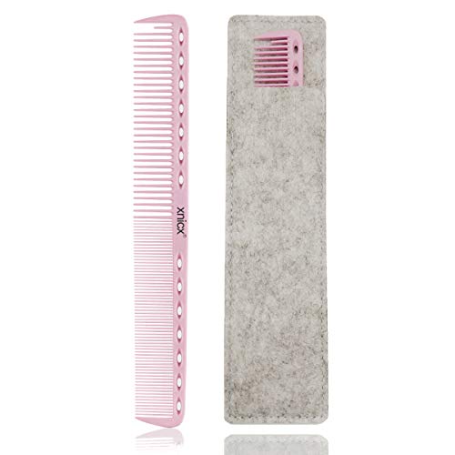 xnicx rosado Peluquería Peine Pelo Peine 180 ℃ Resistente al calor peine de corte Peluquería Estilista de pelo peine de corte, juego de peluquería Peluquería Peine