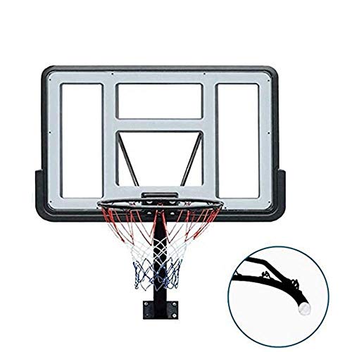 ZDW Baloncesto al aire libre del aro de montaje en la pared del aro de baloncesto, Standard 43 '' de PVC tablero trasero del soporte del baloncesto ajustable, montado en la pared del hogar estándar