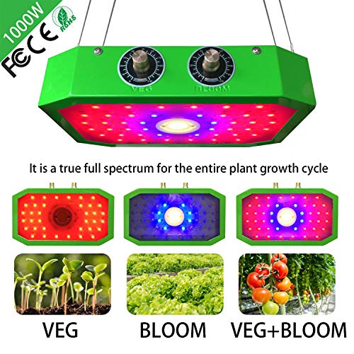 1000W COB Lámparas de Cultivo de Plantas, Luces de Cultivo LED para Plantas de Interior y plántulas El Espectro Completo de Contiene 44 Cuentas Verde 1000W COB Lámparas de Cultivo de Plantas, Luces de Cultivo LED para Plantas de Interior y plántulas El Espectro Completo de Contiene 44 Cuentas Verde