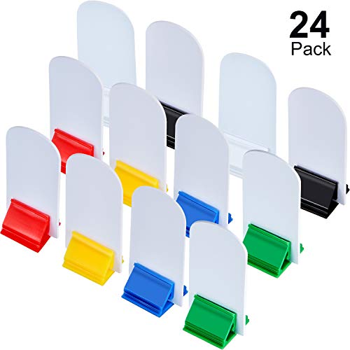 12 Piezas Soportes de Cartas de Juego Multicolor con 12 Piezas Marcadores de Tablero de Juego Blanco para Favor de Fiesta