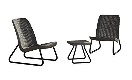 Allibert Rio Patio - Sets de mobiliario Exterior (Negro, Gris, Polipropileno (PP))