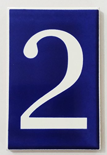 ARTESANÍA ROCA Letras y números de azulejo cerámico Valenciano. Modelo Azul Ibero. Medidas 10cm Alto x 6.5cm Ancho. Muy Decorativo y de Calidad (2)