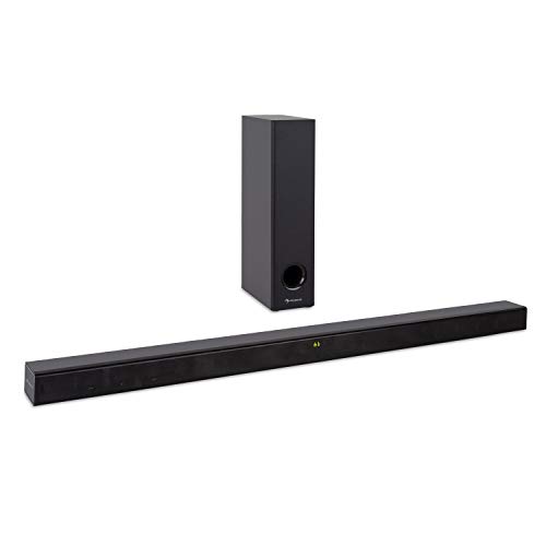 auna Areal Bar 750 Sistema de Sonido 2.1 - Barra de Sonido con subwoofer inalámbrico, 120 W RMS de Potencia Total, entradas óptica, coaxial y Auxiliar, Puerto USB y HDMI-ARC, Bluetooth, Negro