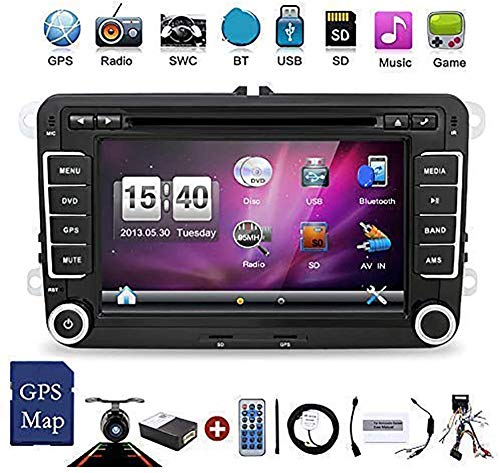 Autoradio 2 Din Car Stereo Navegacion Compatible para Volkswagen VW SEAT SKODA POLO PASSAT TIGUAN GOLF | 7 pulgadas | LIBRE Cámara trasera & Canbus | Soporte GPS Volante BT USB SD (con Mapa de 8 GB) Autoradio 2 Din Car Stereo Navegacion Compatible para Volkswagen VW SEAT SKODA POLO PASSAT TIGUAN GOLF | 7 pulgadas | LIBRE Cámara trasera & Canbus | Soporte GPS Volante BT USB SD (con Mapa de 8 GB)