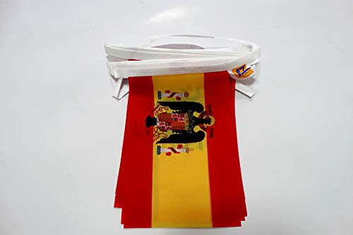AZ FLAG Guirnalda 6 Metros 20 Banderas de ESPAÑA DE Franco 1945-1977 21x15cm - Bandera FRANQUISTA ESPAÑOLA 15 x 21 cm - BANDERINES