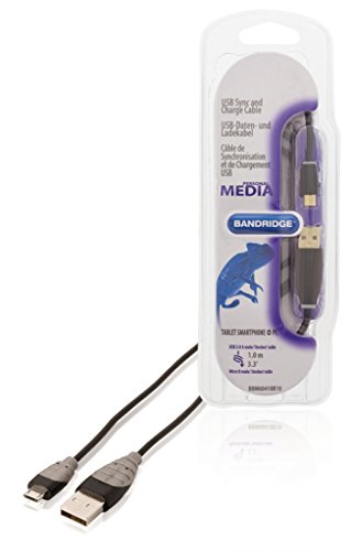 Bandridge - Cable Adaptador USB 2.0 A Macho - Micro B Macho De 1,00 M En Color Negro