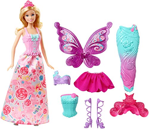 Barbie Dreamtopia, muñeca fiesta de disfraces princesa, sirena y hada, regalo para niñas y niños 3-9 años (Mattel DHC39) , color/modelo surtido