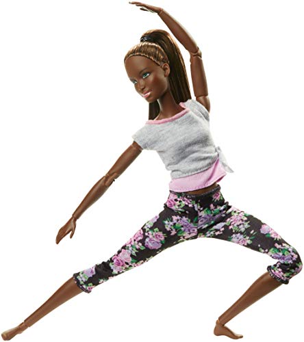 Barbie Fashionista Made to Move, Muñeca articulada afroamericana con top gris (Mattel FTG83) Barbie Fashionista Made to Move, Muñeca articulada afroamericana con top gris (Mattel FTG83)