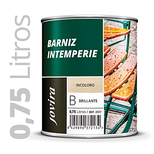 BARNIZ INTEMPERIE TRANSPARENTE. Decora y embellece todo tipo de maderas al exterior, mesas, sillas, muebles, barcos, terrazas, (750ML, BRILLO)