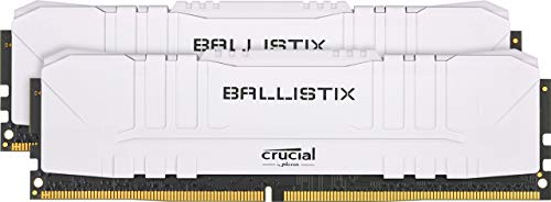 Crucial Ballistix BL2K8G32C16U4W 3200 MHz, DDR4, DRAM, Memoria Gamer para Ordenadores de sobremesa, 16GB (8GB x2), CL16, Blanco Crucial Ballistix BL2K8G32C16U4W 3200 MHz, DDR4, DRAM, Memoria Gamer para Ordenadores de sobremesa, 16GB (8GB x2), CL16, Blanco