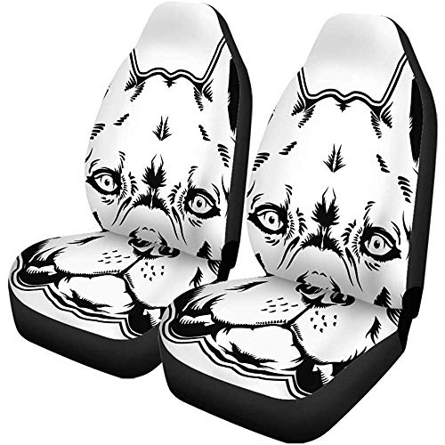 Fundas de asiento de coche Pitbull Pit Bull American Bully Dog Tattoo Head Angry Universal Auto Asientos Protector