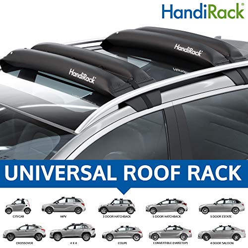 HandiRack - Barras de baca universales e inflables (negras) - Transporte de carga para techo - Se adapta a la mayoría de coches