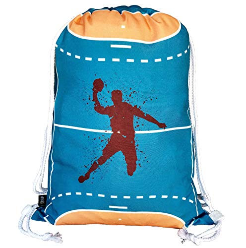 HECKBO Mochila niñas y niños - con Dibujos de Balonmano - se Puede Lavar a máquina - 40x32 cm - para el jardín de Infancia - Bolsa de Deporte, Bolsa para Balonmano