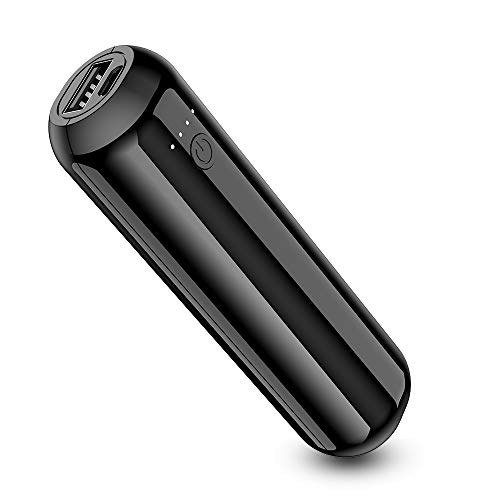 Heganus Powerbank 5000mAh, Mini batería Externa portátil con Salida Dual de 3.7V / 2.4A, práctico Banco de energía con Cable, batería Externa Ligera para iPhone, Samsung Galaxy, iPad, Huawei