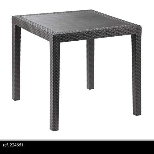 IPAE-PROGARDEN 8330121 - Mesa Resina Ratan Antracita King 80x80 cm IPAE-PROGARDEN 8330121 - Mesa Resina Ratan Antracita King 80x80 cm