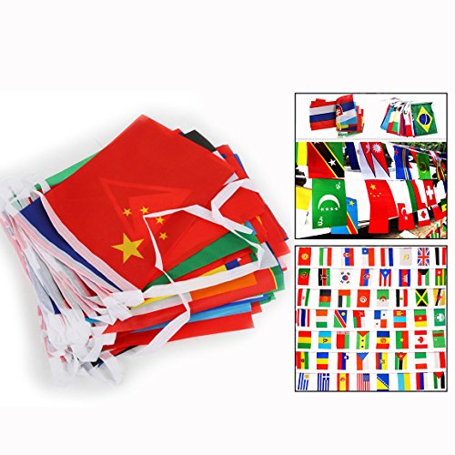 Itian® Banderines con banderas del mundo - 100 países banderas, 14cm * 21cm Itian® Banderines con banderas del mundo - 100 países banderas, 14cm * 21cm