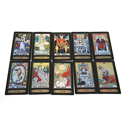 Jinete de 78 Tarjetas, Deck Vintage Tarot Cards Juego de Cartas Waite Future Telling con Caja de Colores para el Viaje de Fiesta, Mini, Portátil y Fácil de Quitar.