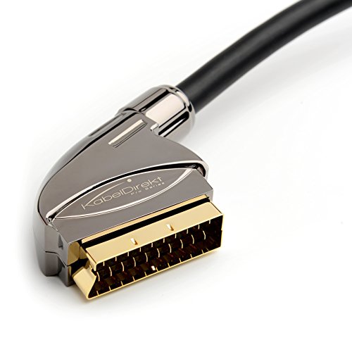 KabelDirekt 1,5m Cable SCART, (21 polos, blindaje múltiple, conector de precisión, Full HD, para los sistemas Home Cinema), PRO Series KabelDirekt 1,5m Cable SCART, (21 polos, blindaje múltiple, conector de precisión, Full HD, para los sistemas Home Cinema), PRO Series