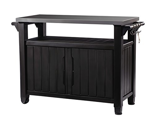 Keter - Mueble Barbacoa grande para jardín, Capacidad 279 litros, Color marrón Keter - Mueble Barbacoa grande para jardín, Capacidad 279 litros, Color marrón