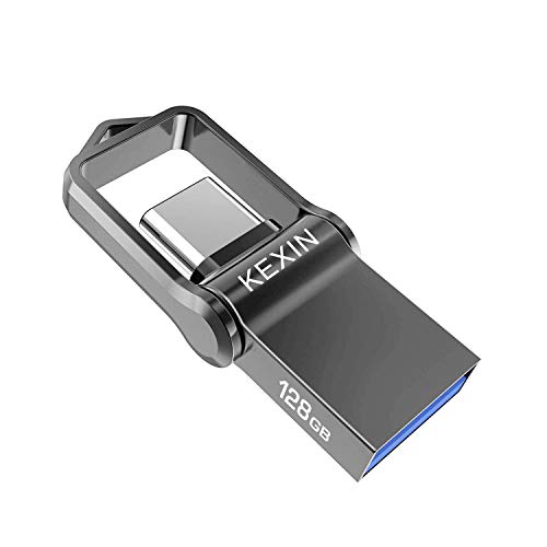 KEXIN Memoria USB 128GB 3.0 Tipo C Pendrive USB Metal Impermeable a prueba de golpes Llave Pendrive USB 2 en 1 Memory Stick U Disco OTG Flash para Samsung/HUAWEI/ Macbook Pro PC (Negro) KEXIN Memoria USB 128GB 3.0 Tipo C Pendrive USB Metal Impermeable a prueba de golpes Llave Pendrive USB 2 en 1 Memory Stick U Disco OTG Flash para Samsung/HUAWEI/ Macbook Pro PC (Negro)