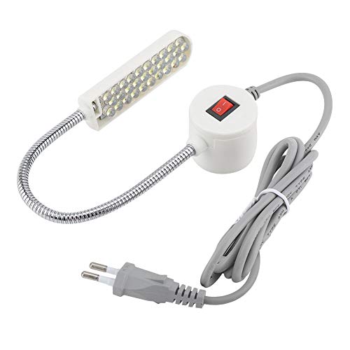 Lámpara de luz LED de Cuello de Cisne de Trabajo Ligero de máquina de Coser 30Ls con Base magnética para máquina de Coser, prensas de Taladro Bancos de Trabajo, lámparas de tornos (EU Plug220v)