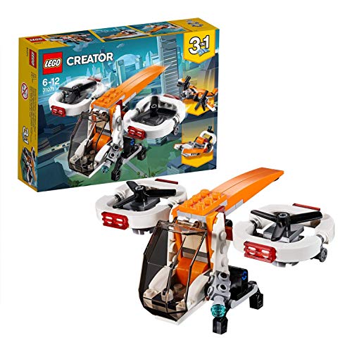 LEGO Creator - Dron de Exploración, Juguete de Construcción 3 en 1 con Piezas de Colores para Niños y Niñas de 6 a 12 Años con Diferentes Detalles (31071)