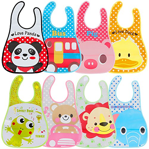 Lictin 8 Unisexos Baberos Impermeable EVA para Bebé con Dibujos Animados para Niños/Niñas de 6 Meses a 6 Años Lictin 8 Unisexos Baberos Impermeable EVA para Bebé con Dibujos Animados para Niños/Niñas de 6 Meses a 6 Años