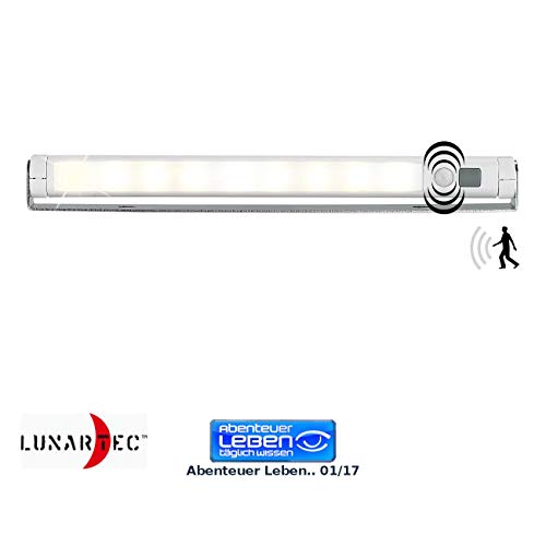 Lunartec - Regleta automática de LEDs (con sensor de movimiento), tono blanco cálido