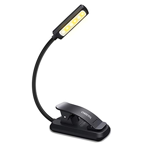 Luz de Lectura OMERIL Luz de Libro Recargable, 6 LED con 3 Modos de Brillo (Luz Cálido y Blanco), 360 ° Flexible Lampara de Lectura Pinza para Lectores Noche, E-Reader, Estudio, Cama, Tablet Luz de Lectura OMERIL Luz de Libro Recargable, 6 LED con 3 Modos de Brillo (Luz Cálido y Blanco), 360 ° Flexible Lampara de Lectura Pinza para Lectores Noche, E-Reader, Estudio, Cama, Tablet
