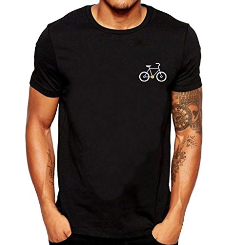 Manga Corta Camiseta Hombres Nuevo Verano Dibujos Animados Bicicleta Patrones Impresos Blusa Superior Tops Calavera 2019 Moda