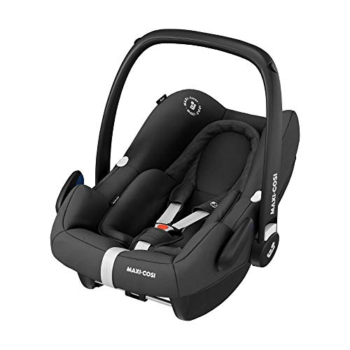 Maxi-Cosi Rock i-Size Silla Auto Grupo 0+, portabebé aprobado para viajar en avion, silla coche bebé recién nacido hasta 12 meses, color essential black Maxi-Cosi Rock i-Size Silla Auto Grupo 0+, portabebé aprobado para viajar en avion, silla coche bebé recién nacido hasta 12 meses, color essential black